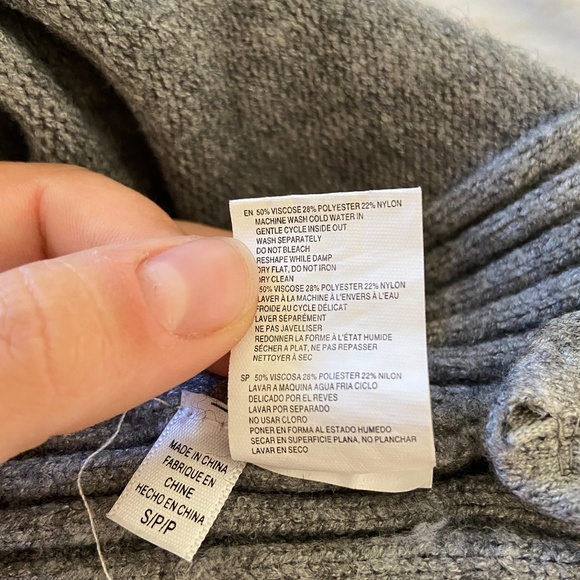 Grey Size Zipper Seven Sisters Crewneck Sweater - Picture 5 of 7